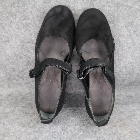 Aerosoles Shoes Womens 7 Mary Jane Wedge Fashion Comfort Black Leather Tornado - Picture 7 of 14